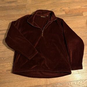 Timberland Red Maroon Fuzzy Fleece Weathergear 1/4 Zip XL